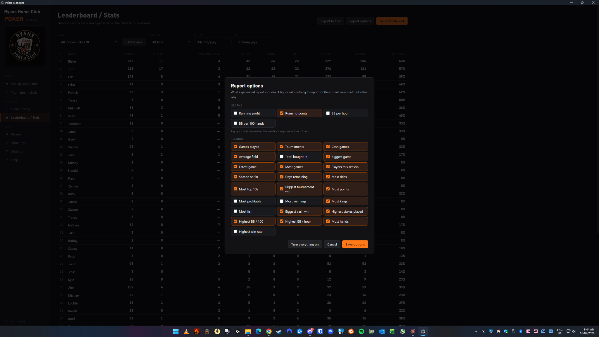 Report customisation